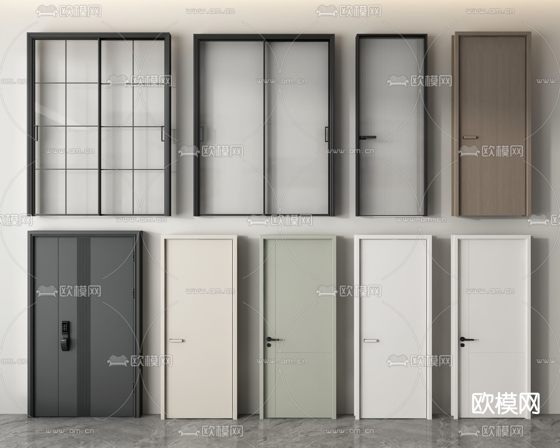 入户门 防盗门 卧室门 厨房门3d模型下载