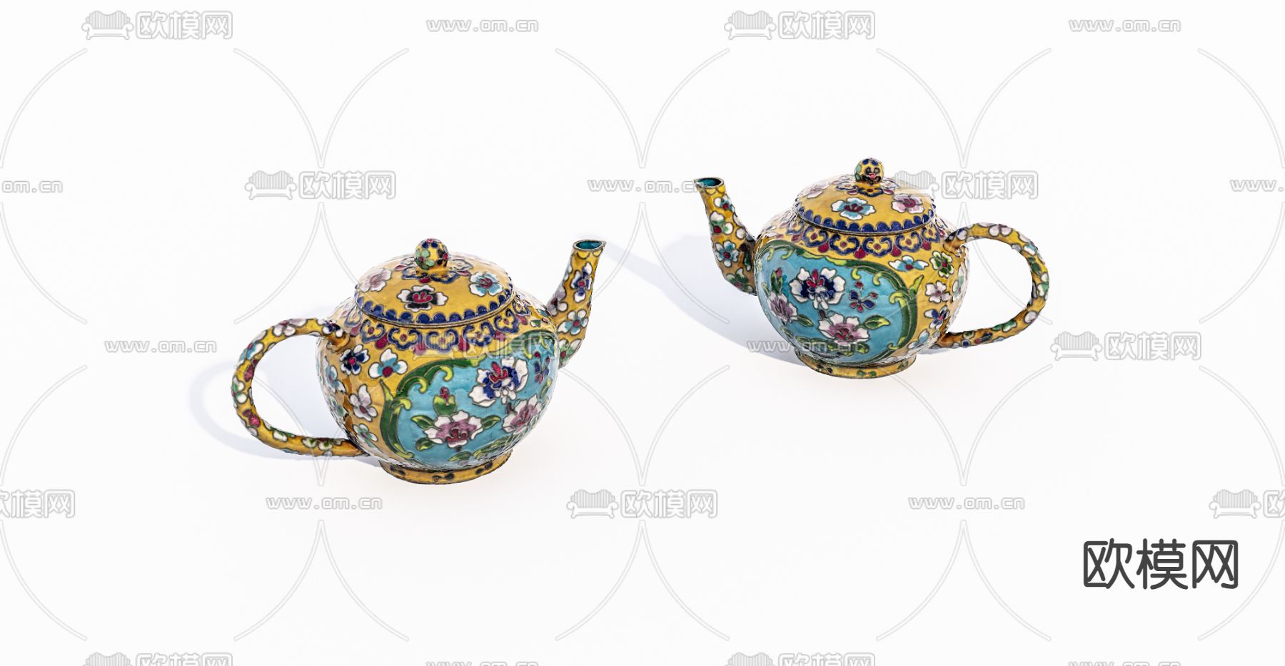 新中式茶具 茶壶su模型下载（渲染图2）