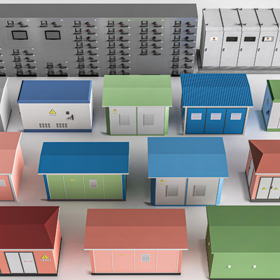  配电站 变电站 变压器 配电柜su模型 