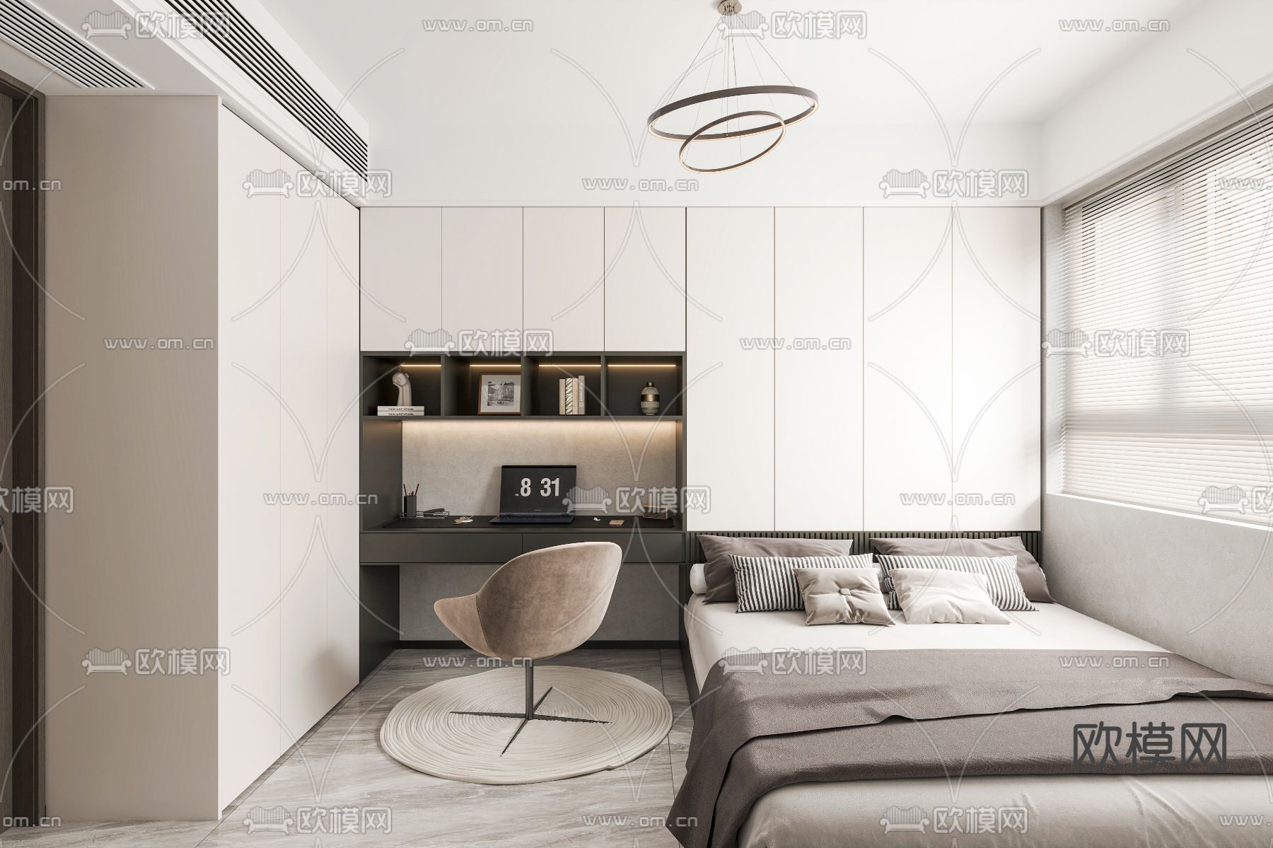 榻榻米卧室 次卧3d模型下载