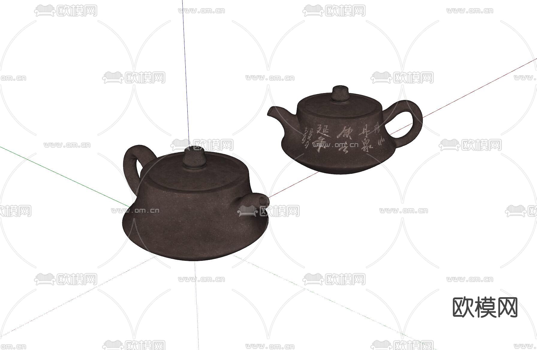 新中式瓷器 茶壶su模型下载（渲染图1）