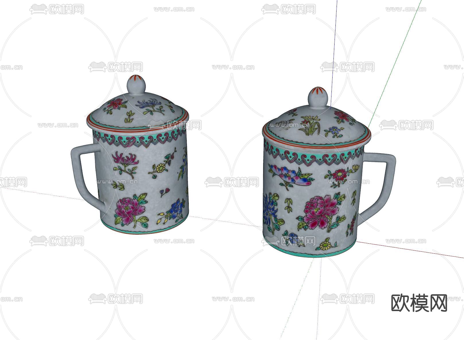 瓷器 茶具 茶杯su模型下载（渲染图1）