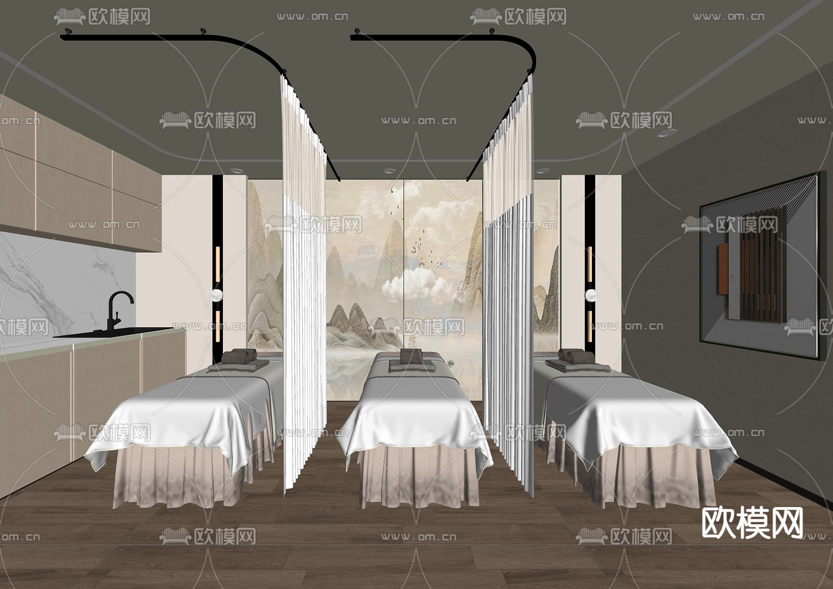 中医诊室su模型下载（渲染图1）