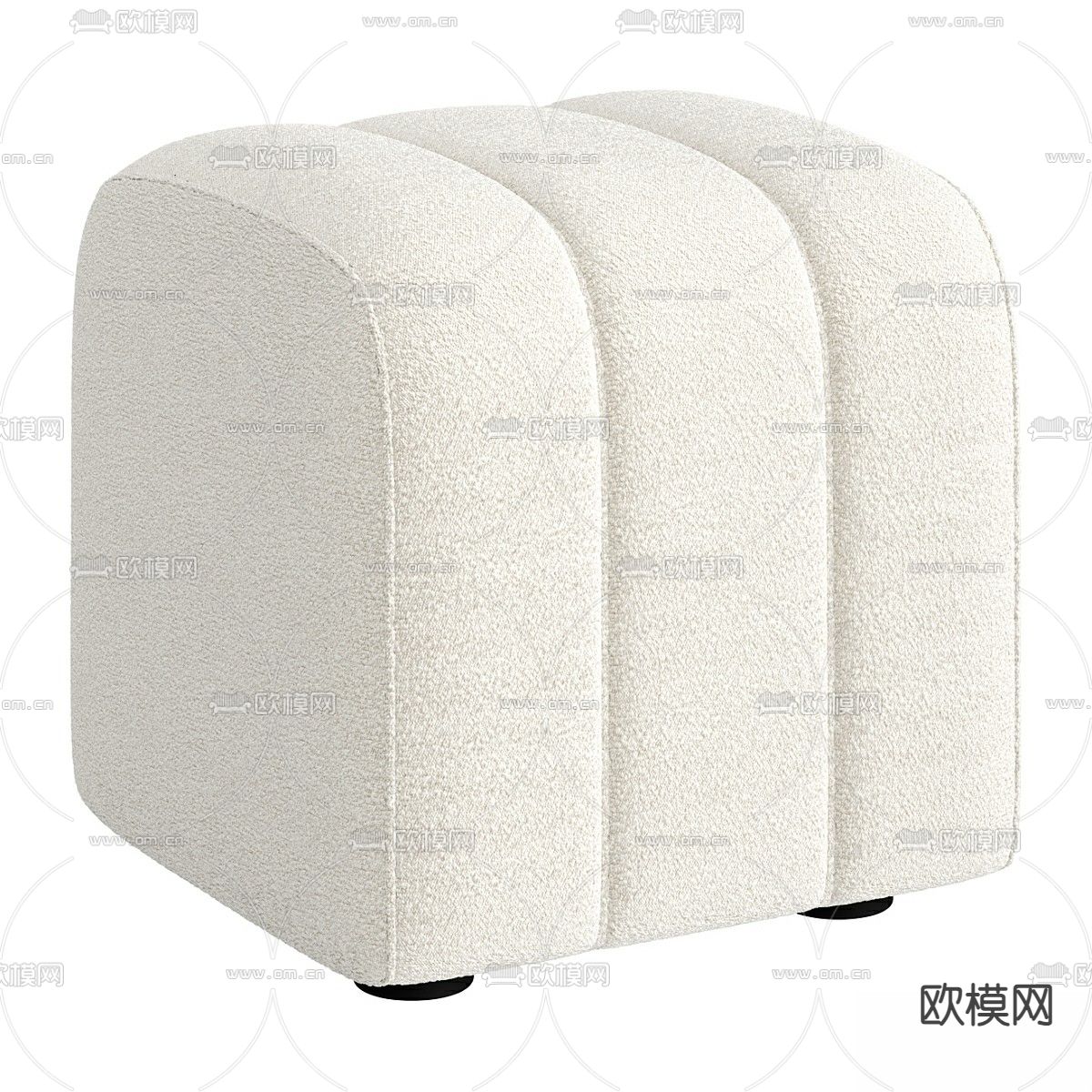 STUDIO 奶油风脚踏 床尾凳 沙发凳3d模型下载（渲染图2）