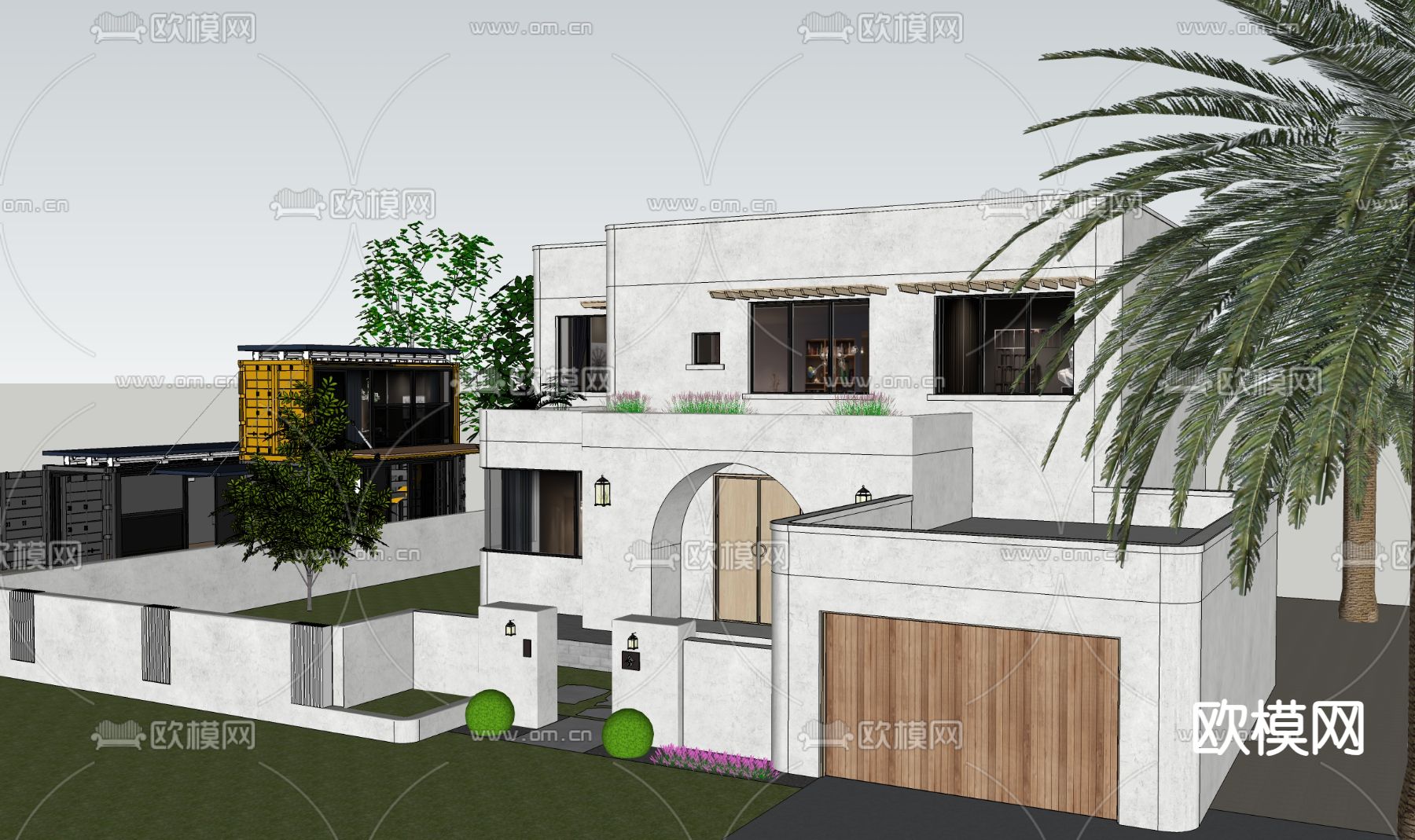 现代民宿建筑su模型下载（渲染图2）