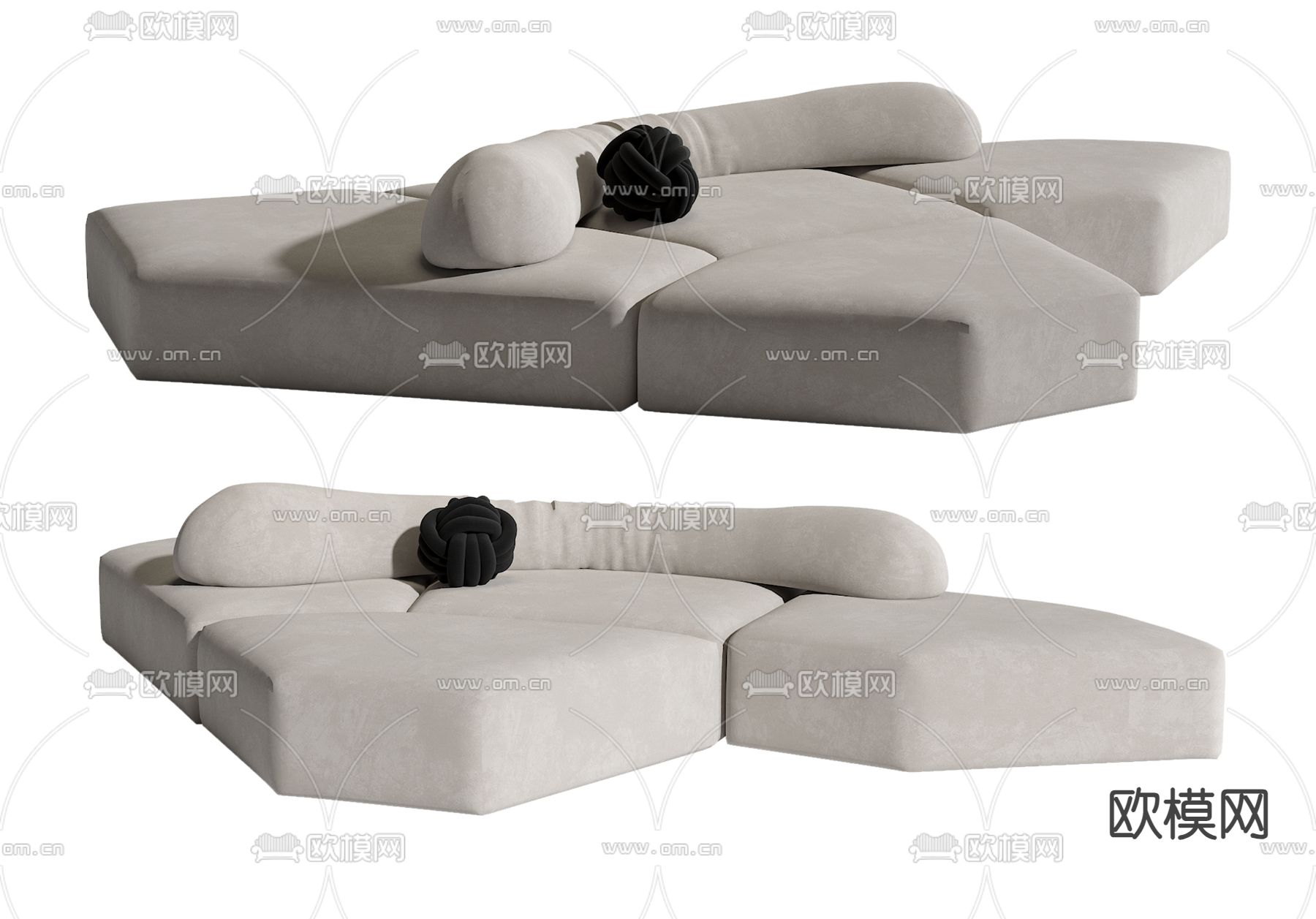 异形沙发su模型下载（渲染图2）