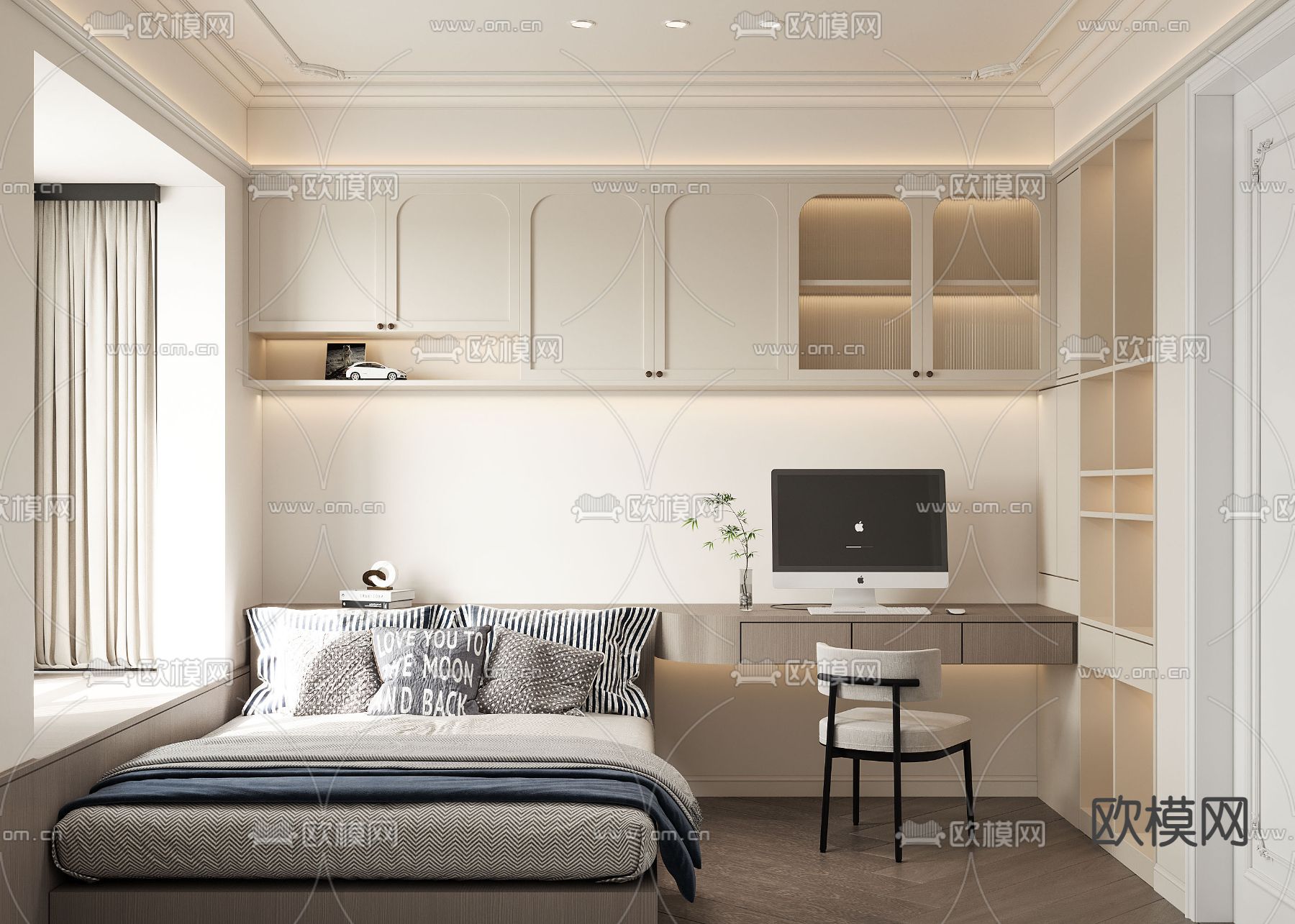 榻榻米卧室 次卧3d模型下载