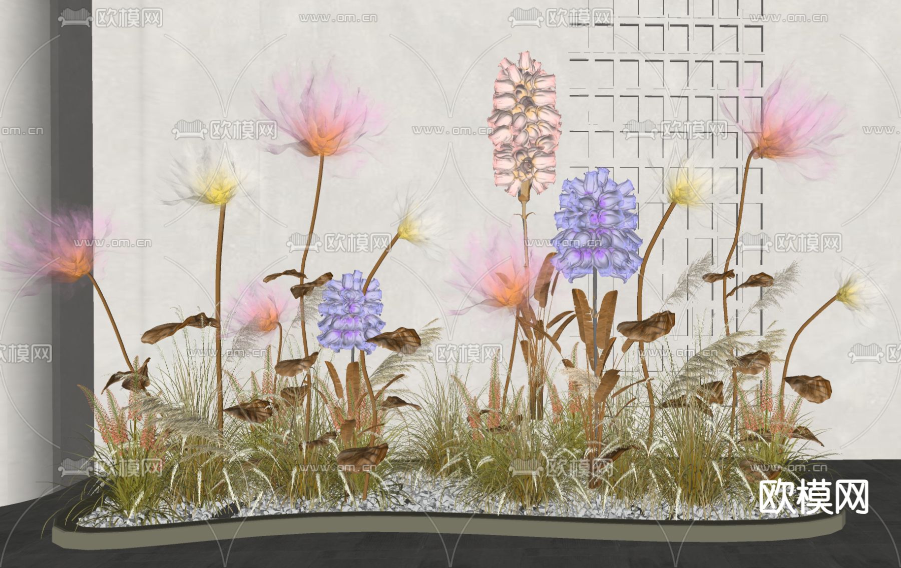 现代芦苇 植物堆su模型下载（渲染图1）