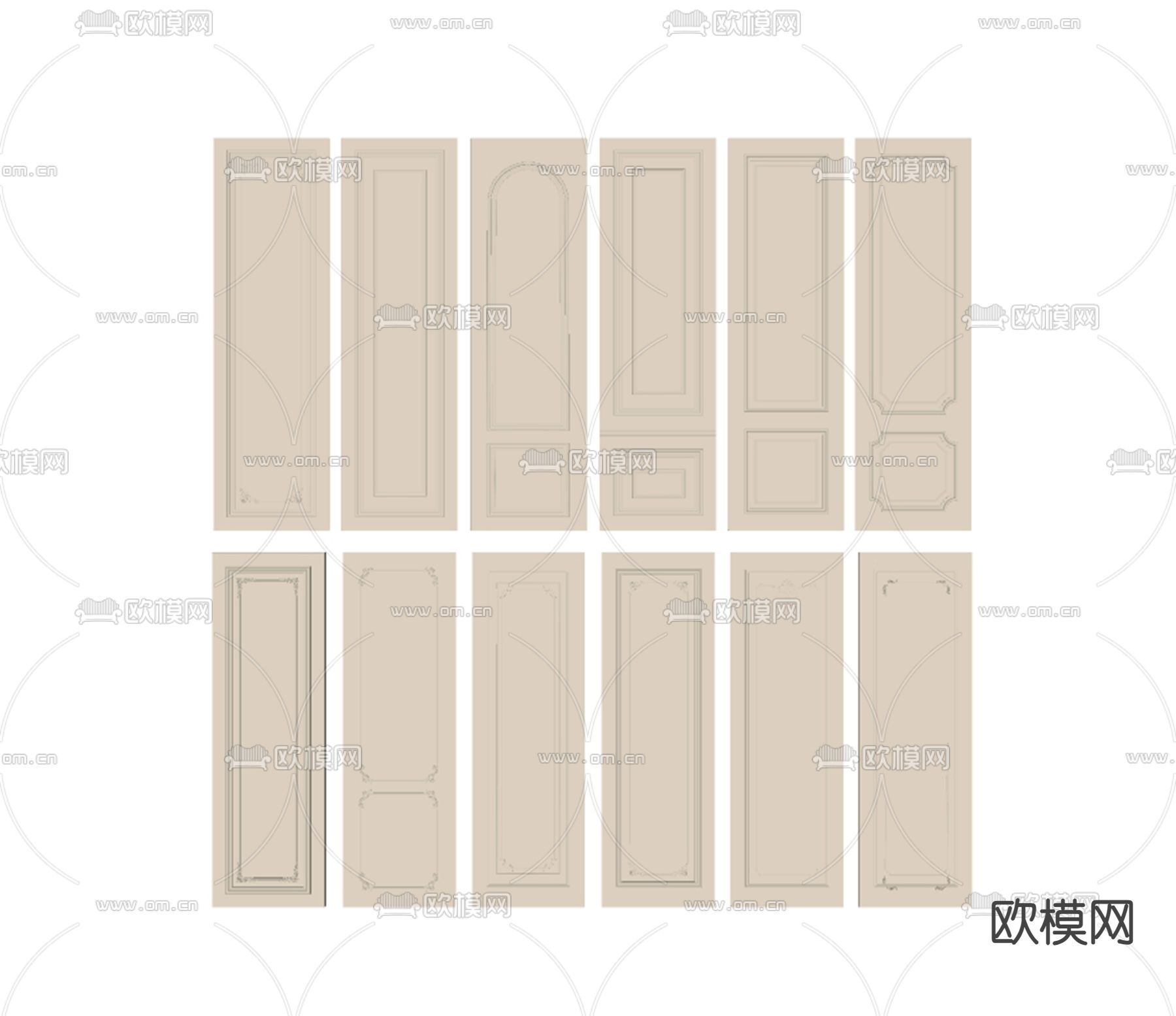 欧式护墙板su模型下载（渲染图1）