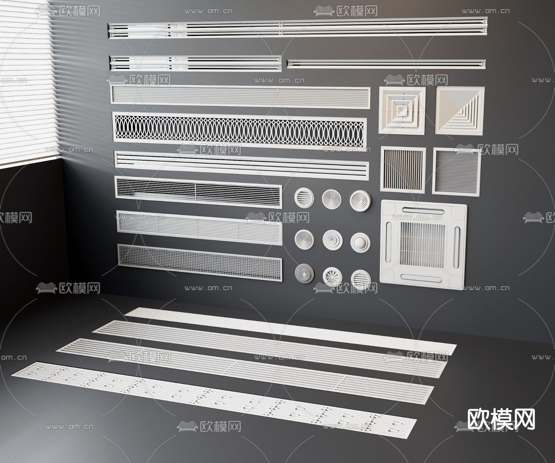空调出风口 换气扇 排气口3d模型下载