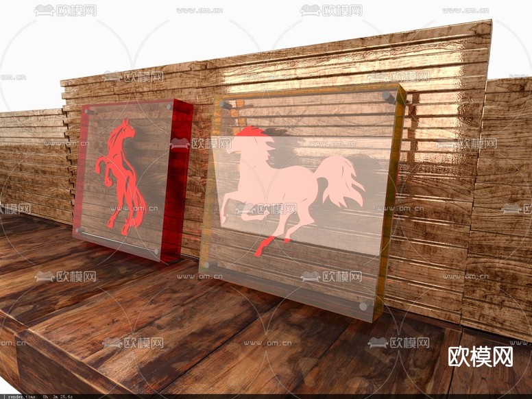 亚克力立体画 马元素 剪纸画3d模型下载(渲染图2)