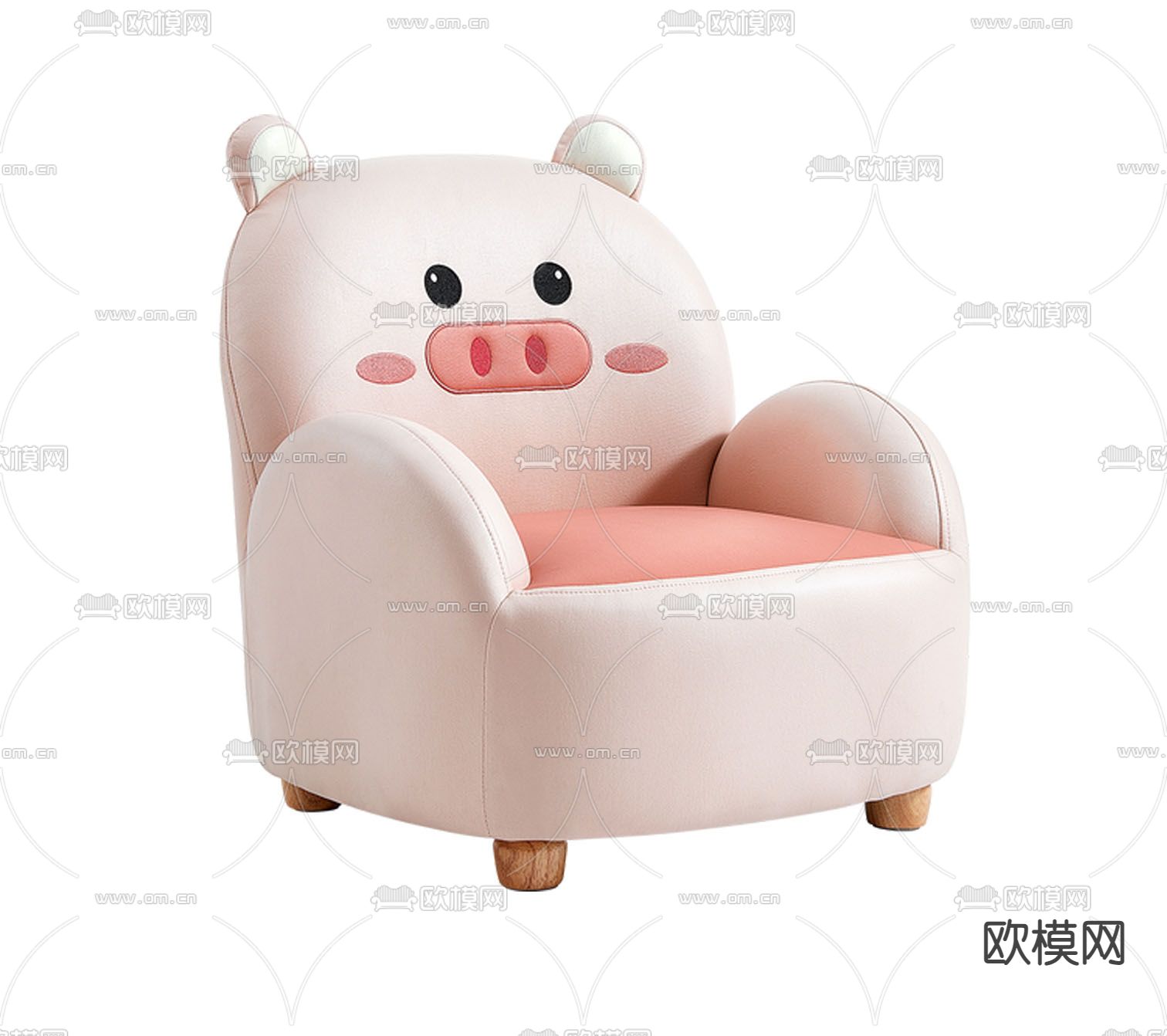 儿童沙发 宝宝卡通椅 小猪沙发3d模型下载（渲染图2）