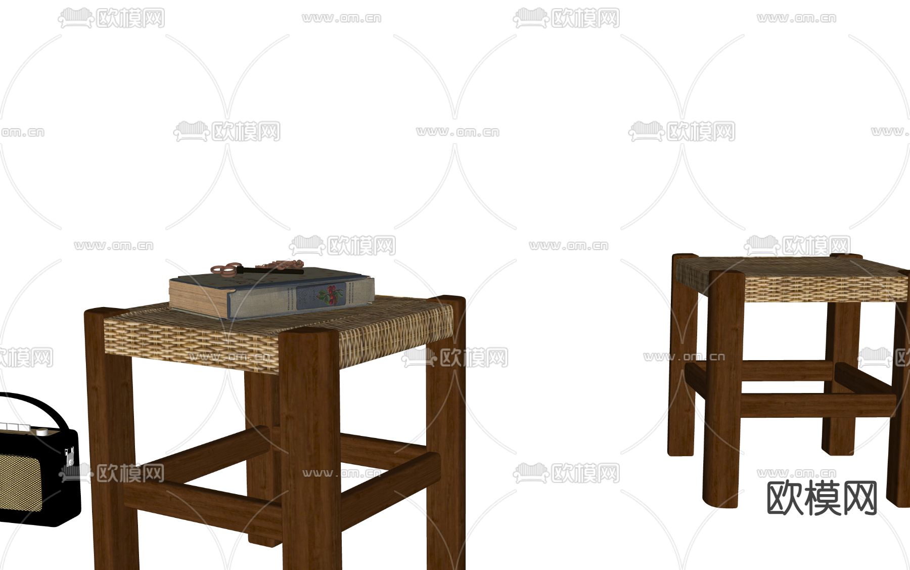 侘寂凳子su模型下载（渲染图1）