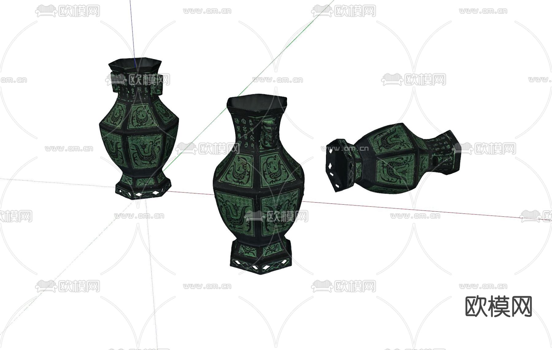 青铜器 装饰品 老物件su模型下载（渲染图1）