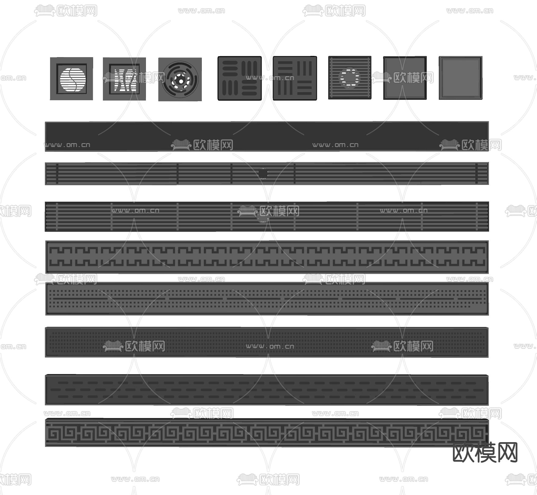 地漏 地漏条 地漏网su模型下载（渲染图1）