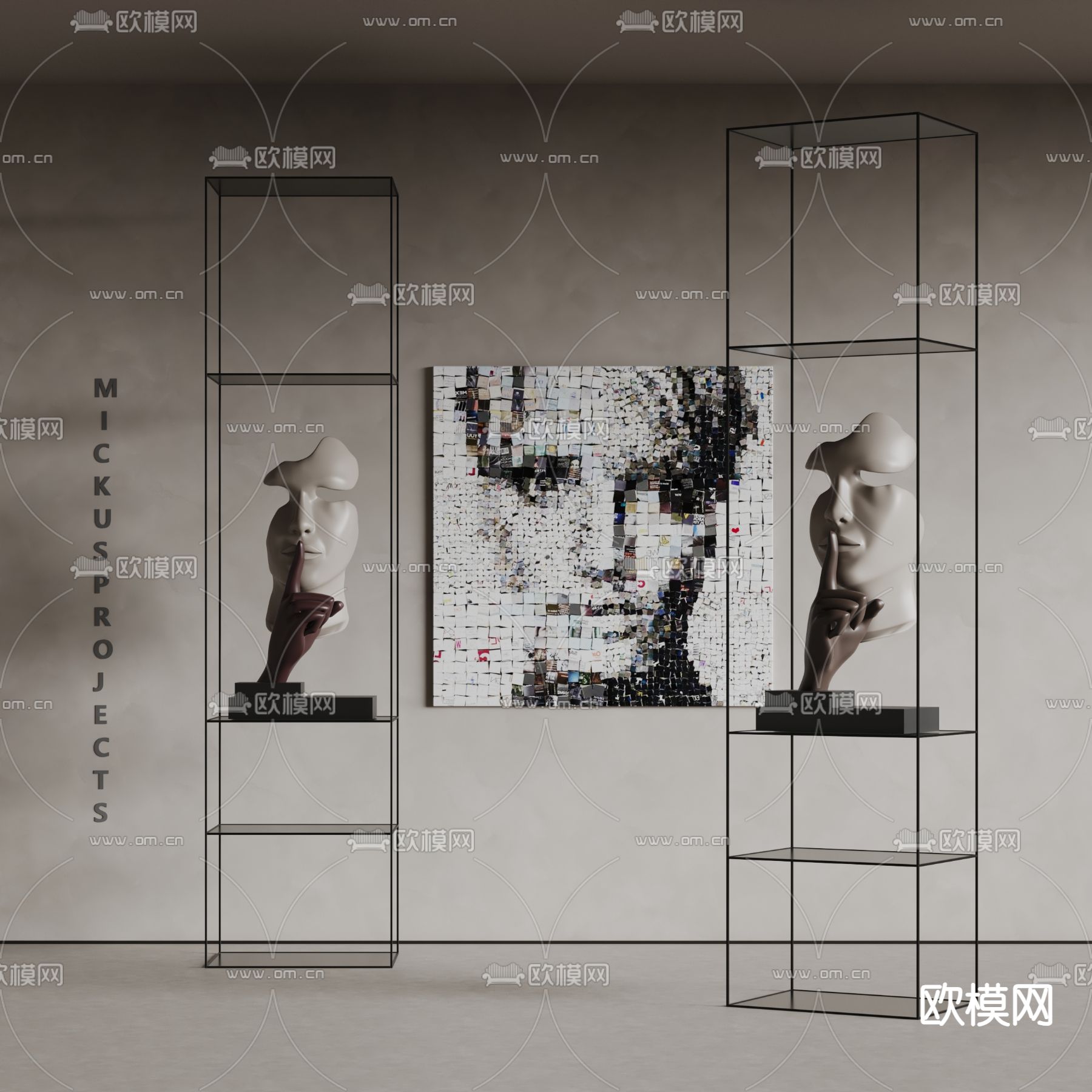 抽象雕塑 人物雕塑3d模型下载