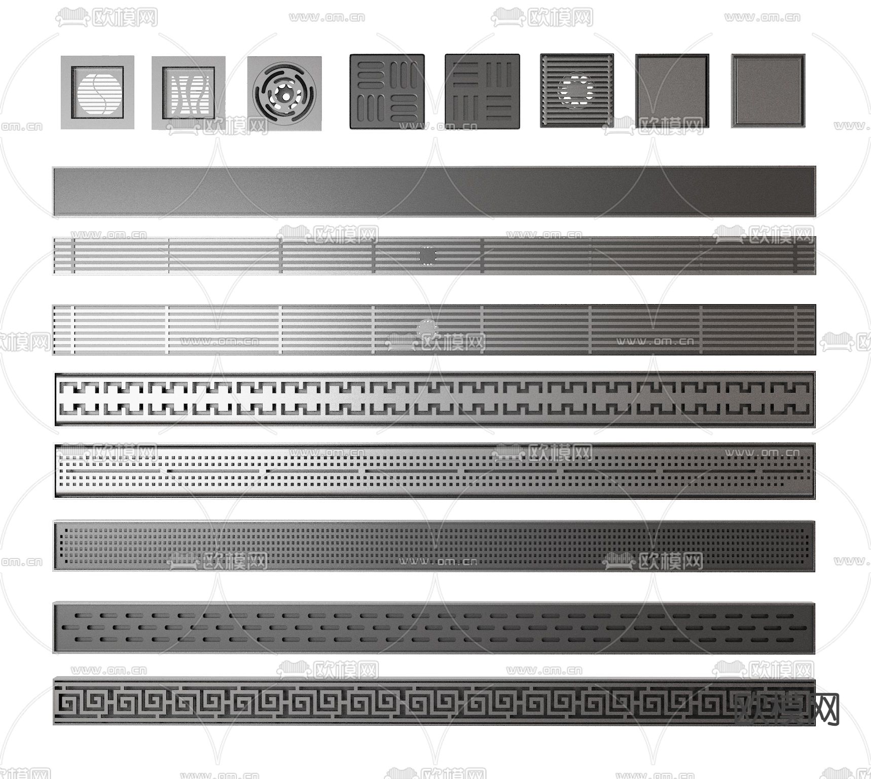 地漏 地漏条 地漏网su模型下载（渲染图2）