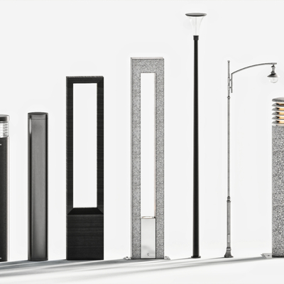  现代户外灯 路灯 地灯 庭院灯 洗墙灯su模型 