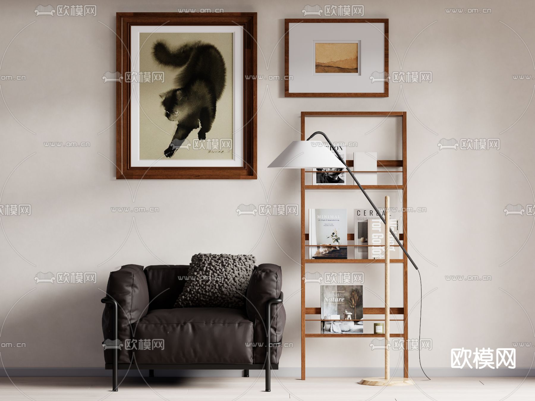 现代单人沙发su模型下载（渲染图2）