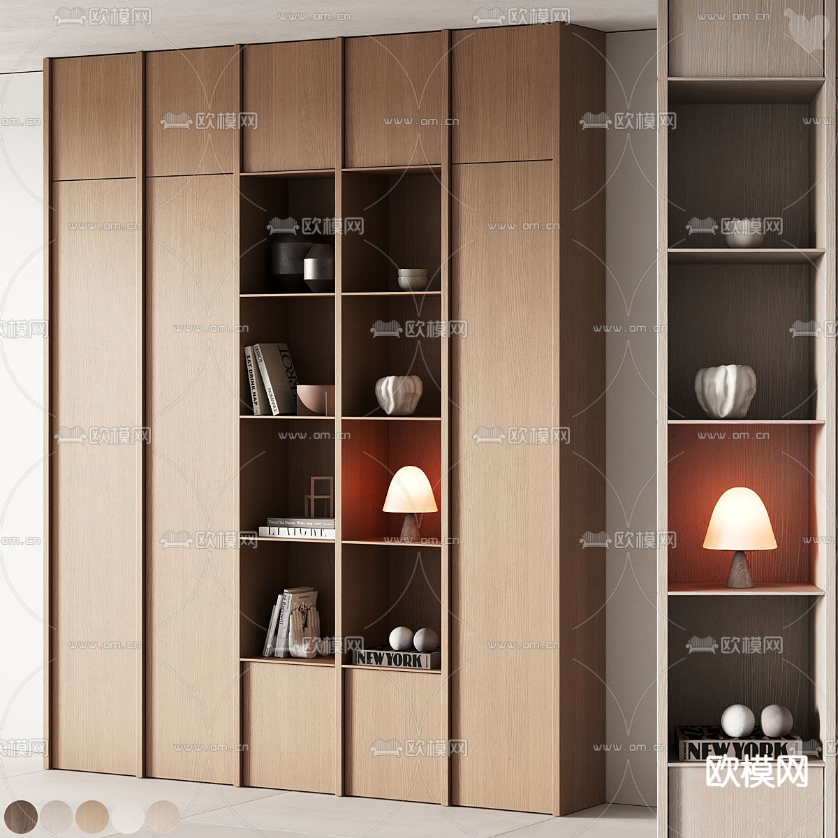 原木装饰柜 储物柜3d模型下载（渲染图1）