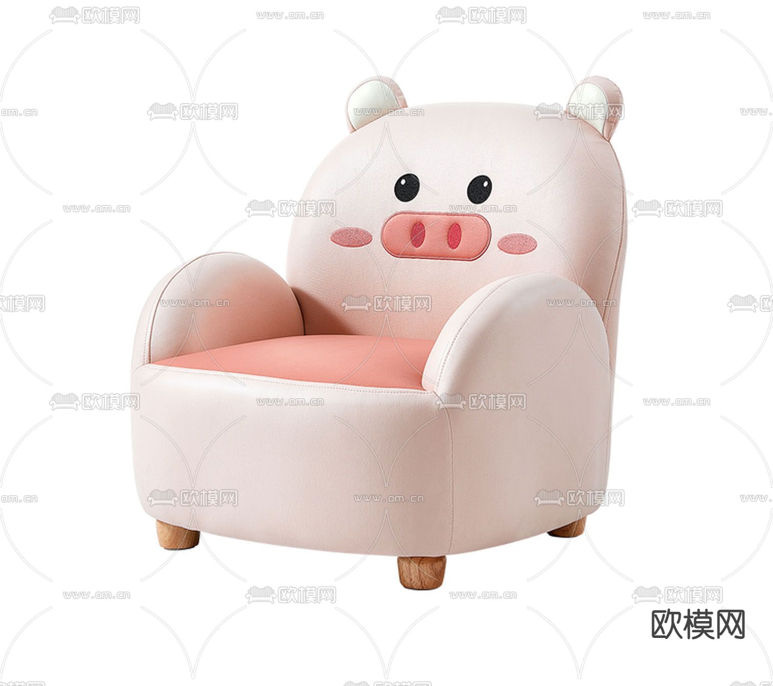 儿童沙发 宝宝卡通椅 小猪沙发3d模型下载（渲染图3）
