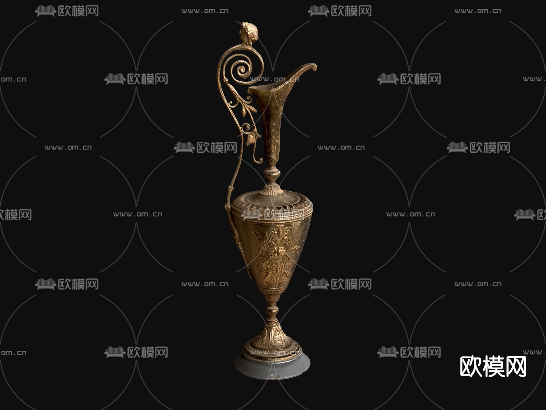 铜质金属器su模型下载（渲染图2）