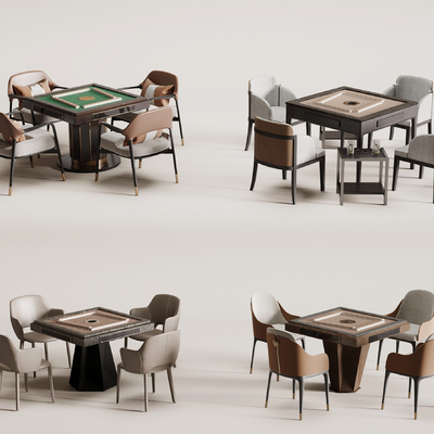  麻将桌 棋牌桌su模型 