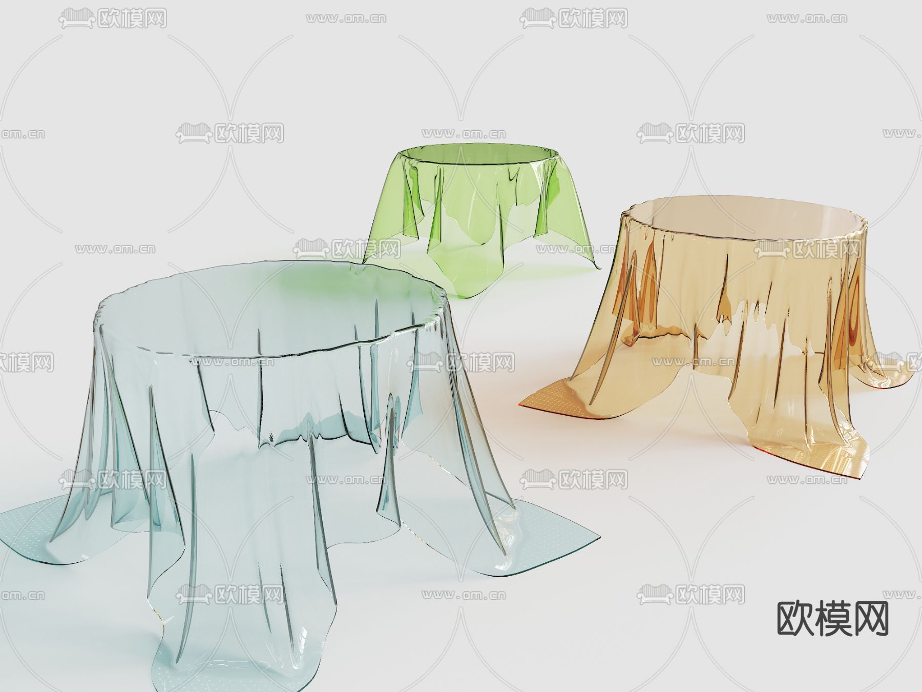 现代亚克力茶几su模型