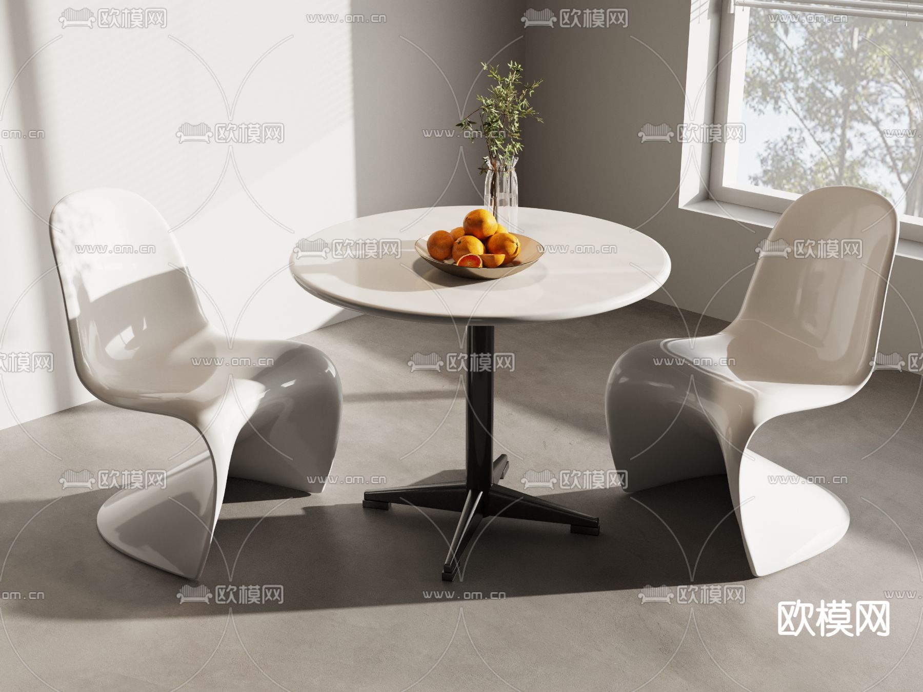 休闲桌椅 洽谈桌椅3d模型下载