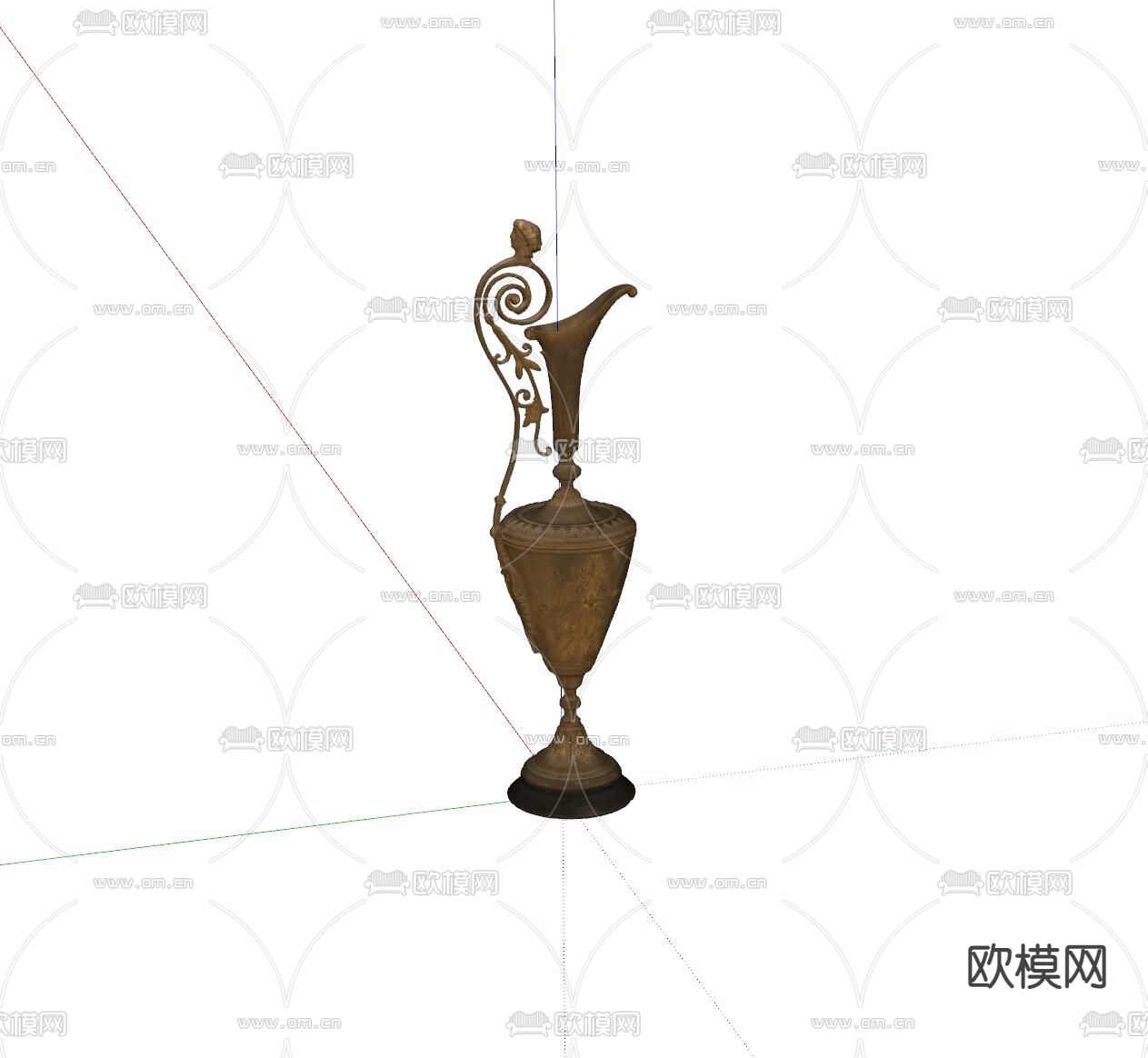 铜质金属器su模型下载（渲染图1）