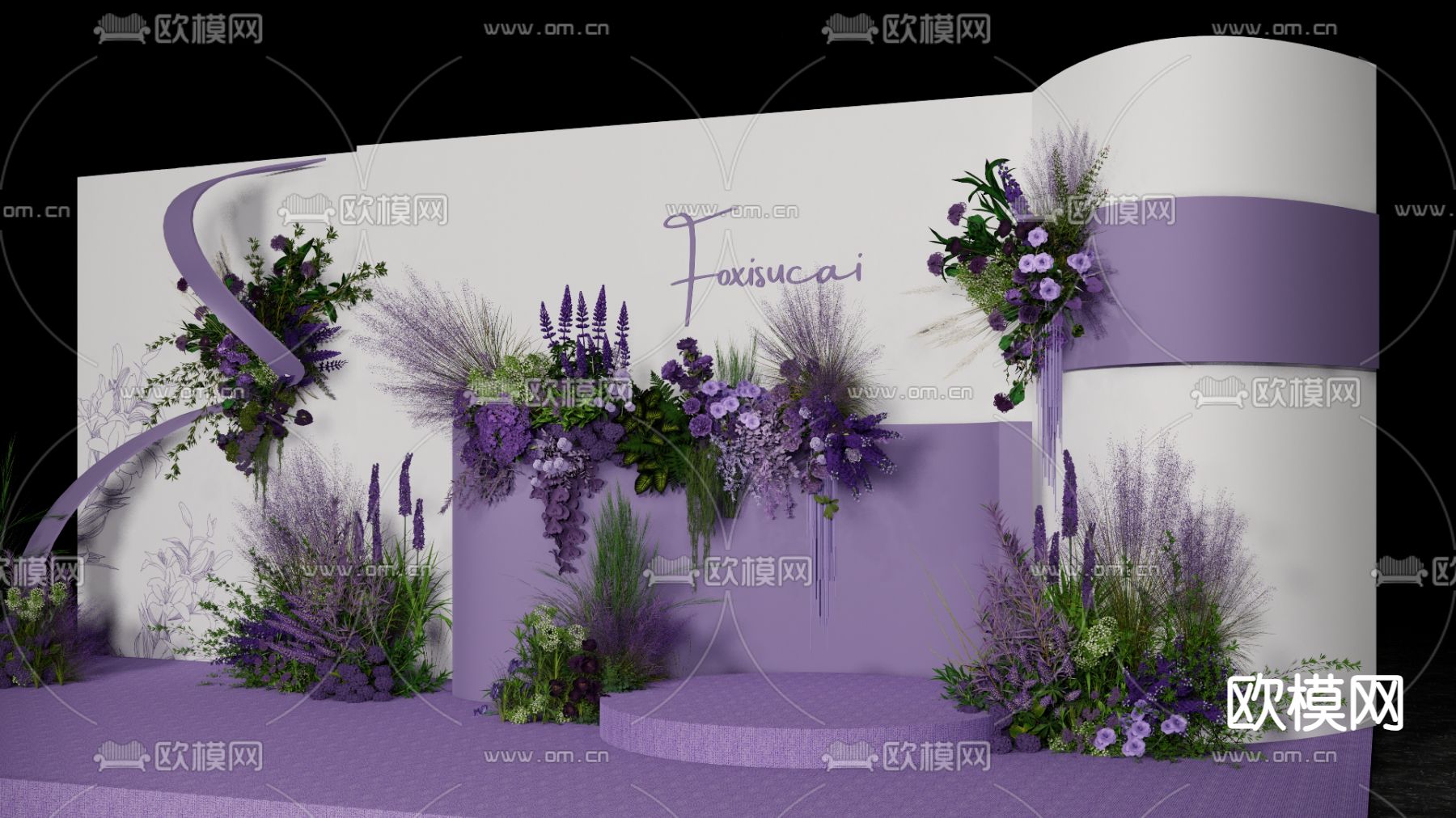 小众主舞台 婚礼场景su模型下载（渲染图3）