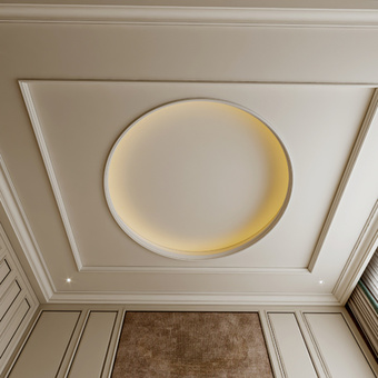 简欧天花 吊顶 石膏线su模型