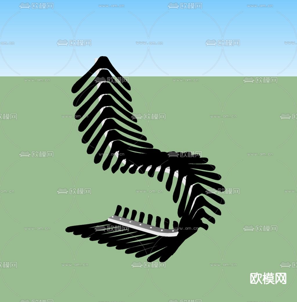 现代简约休闲椅su模型下载（渲染图1）