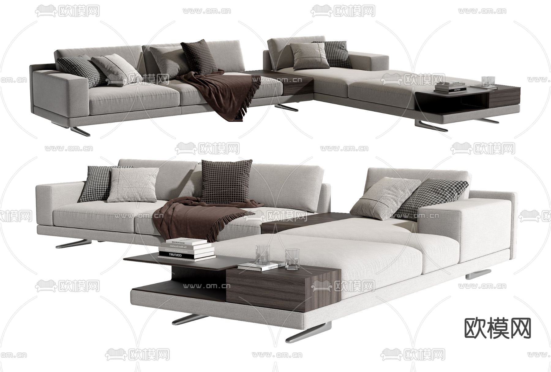 Minotti 转角沙发 多人沙发3d模型下载