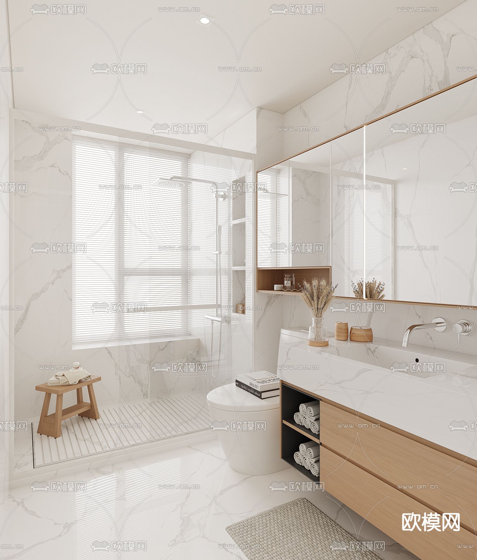 现代卫生间 浴室su模型下载（渲染图2）