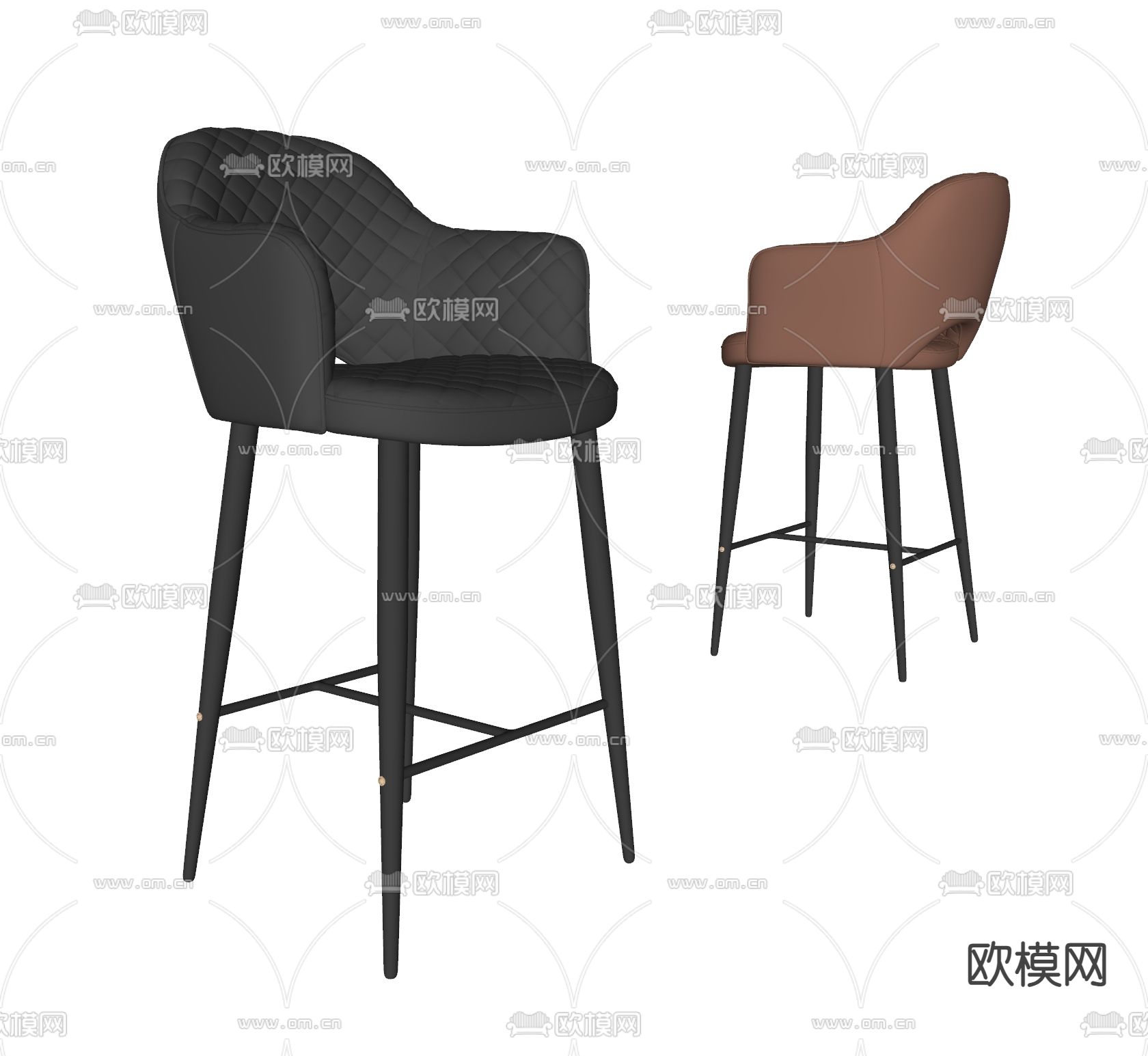 现代吧椅 吧凳su模型下载（渲染图1）