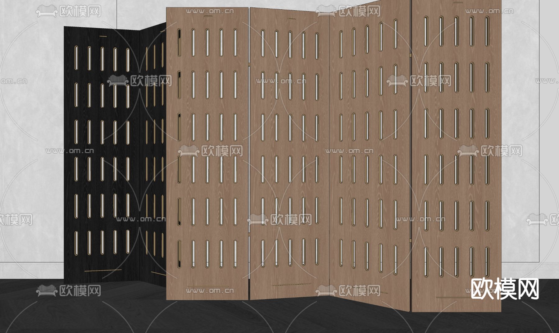 侘寂隔断 屏风su模型下载（渲染图1）