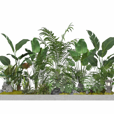  植物堆 绿植堆su模型 