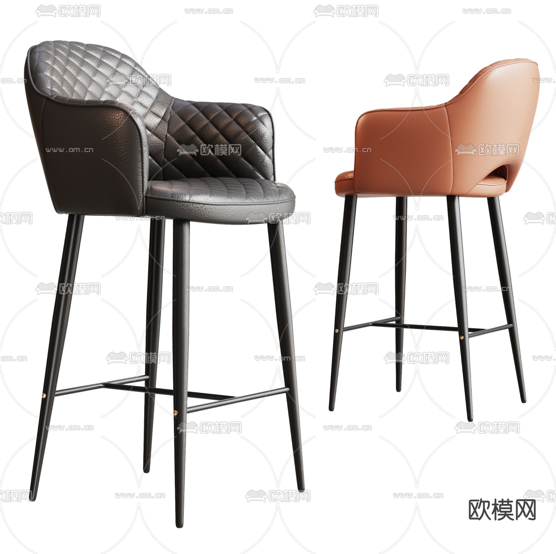 现代吧椅 吧凳su模型下载（渲染图2）
