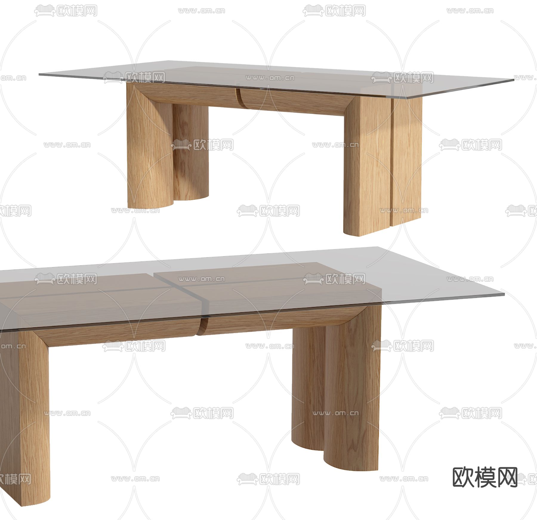 现代餐桌su模型下载（渲染图1）