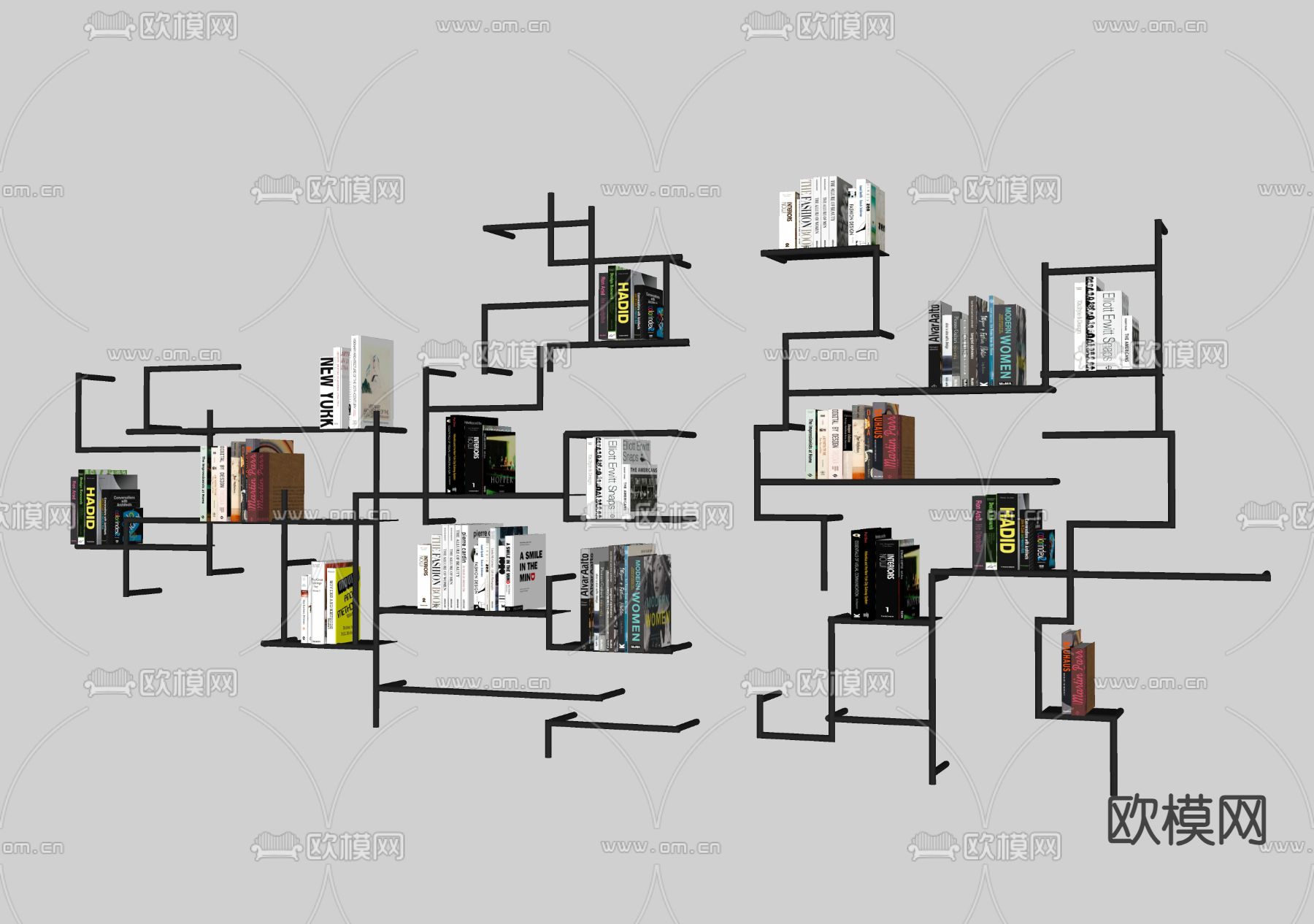 墙饰 挂饰 书本su模型下载（渲染图1）
