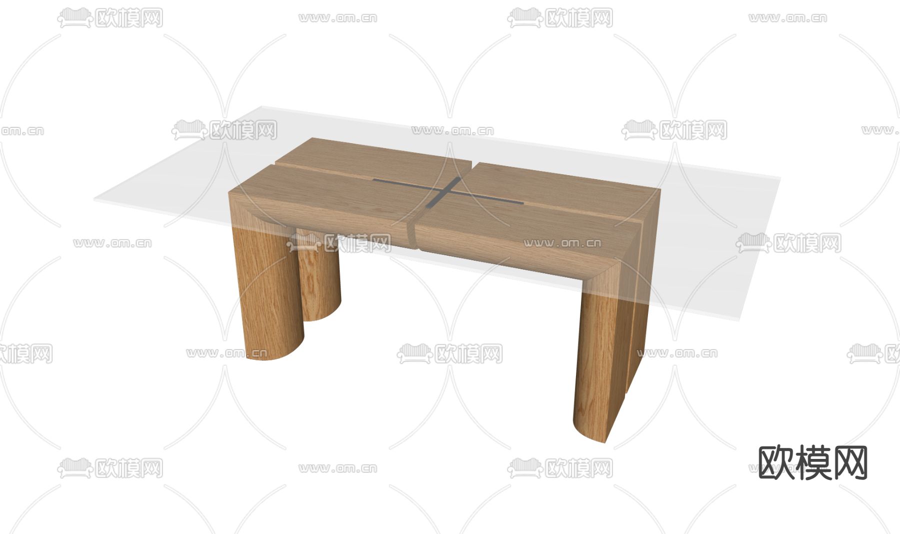 现代餐桌su模型下载（渲染图2）