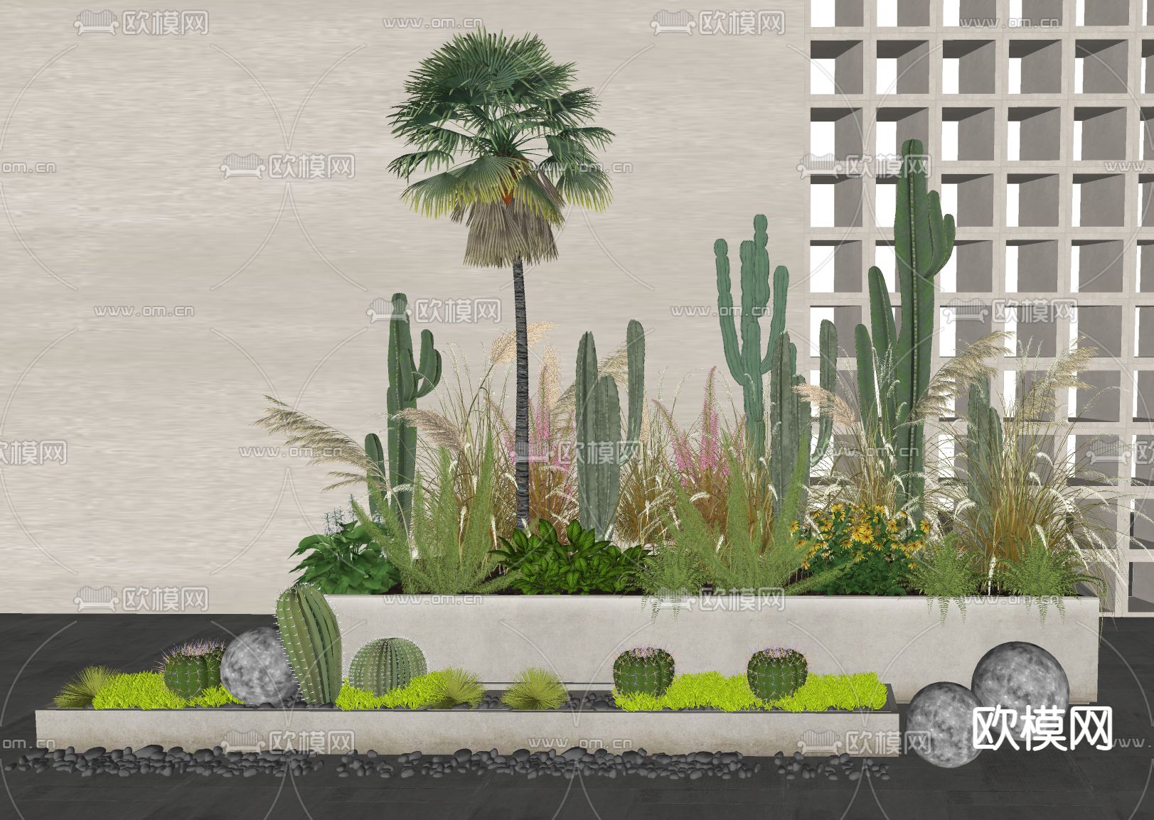芦苇植物 植物堆su模型下载（渲染图1）