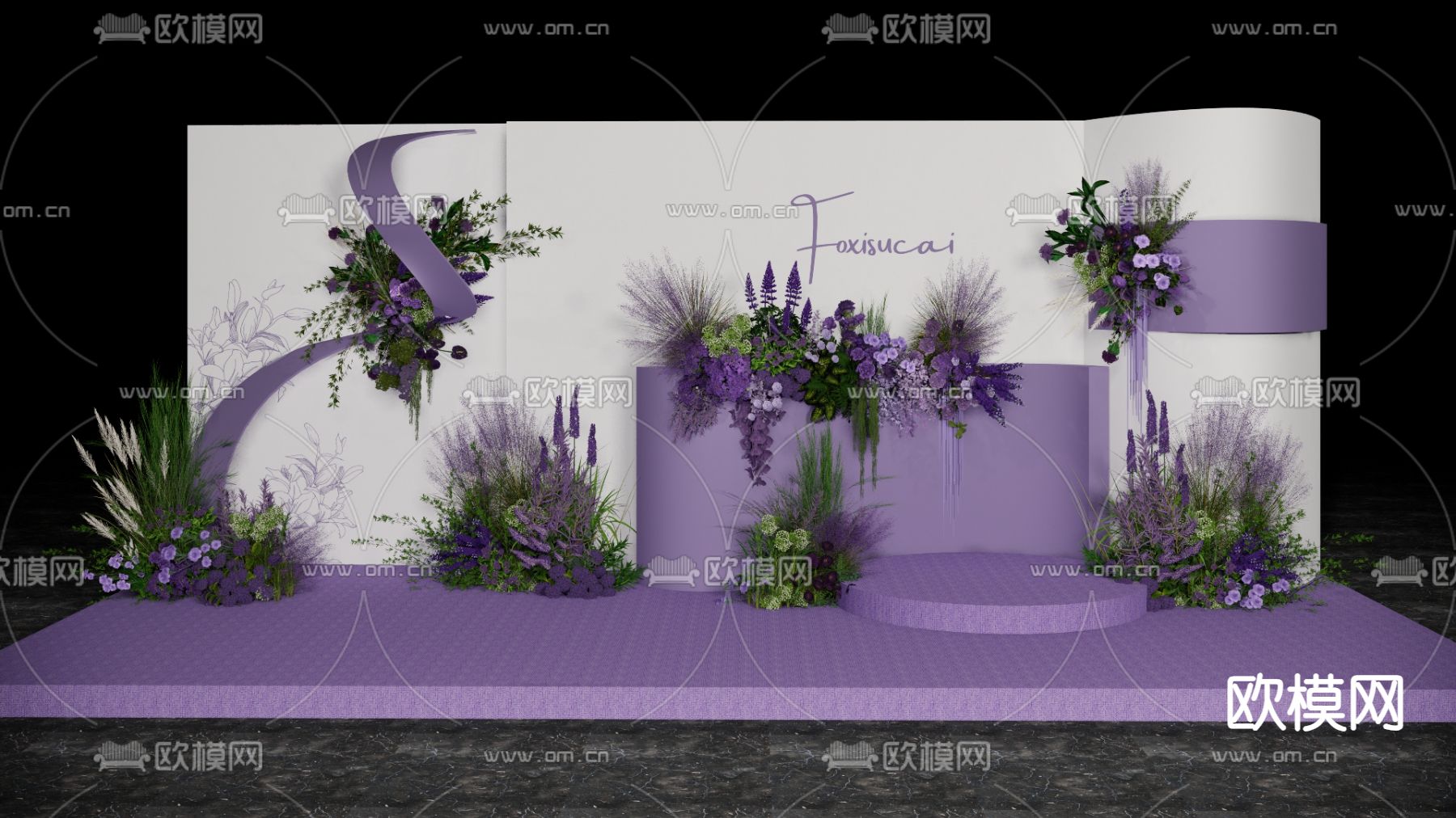 小众主舞台 婚礼场景su模型下载（渲染图4）