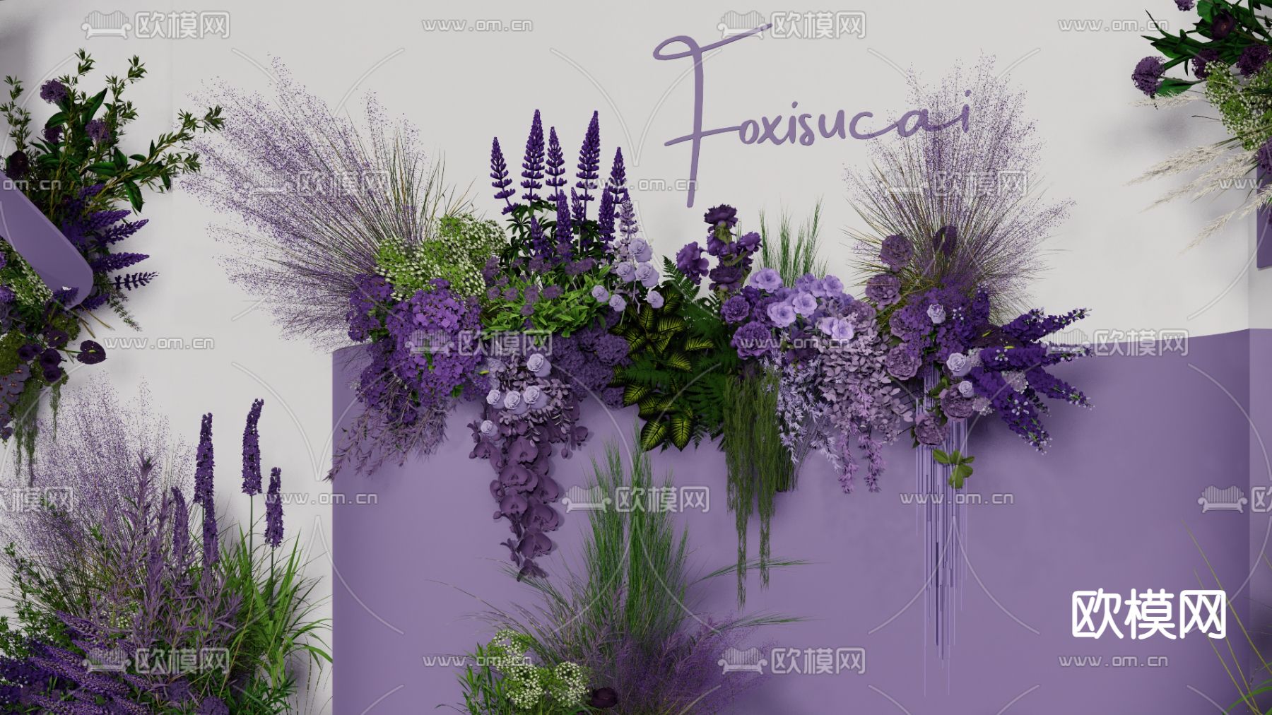 小众主舞台 婚礼场景su模型下载（渲染图2）