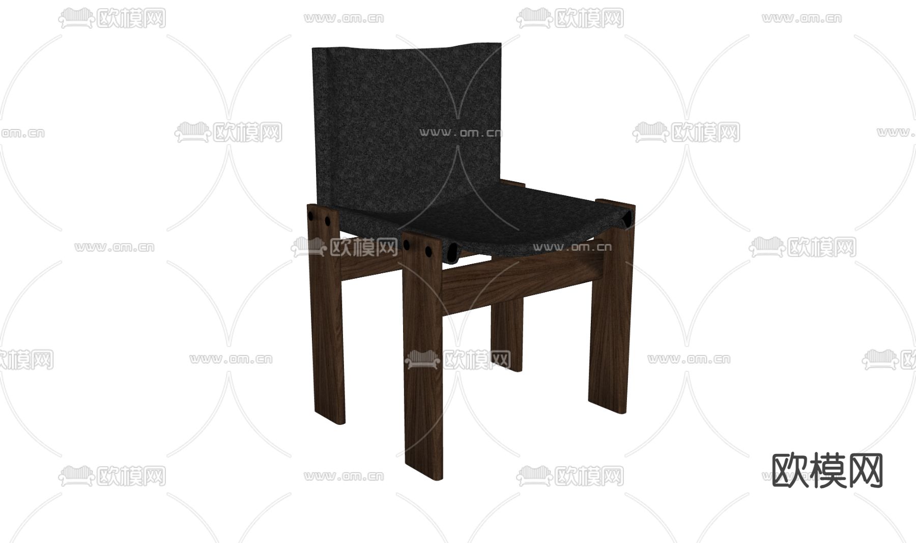 中古风单椅su模型下载（渲染图1）