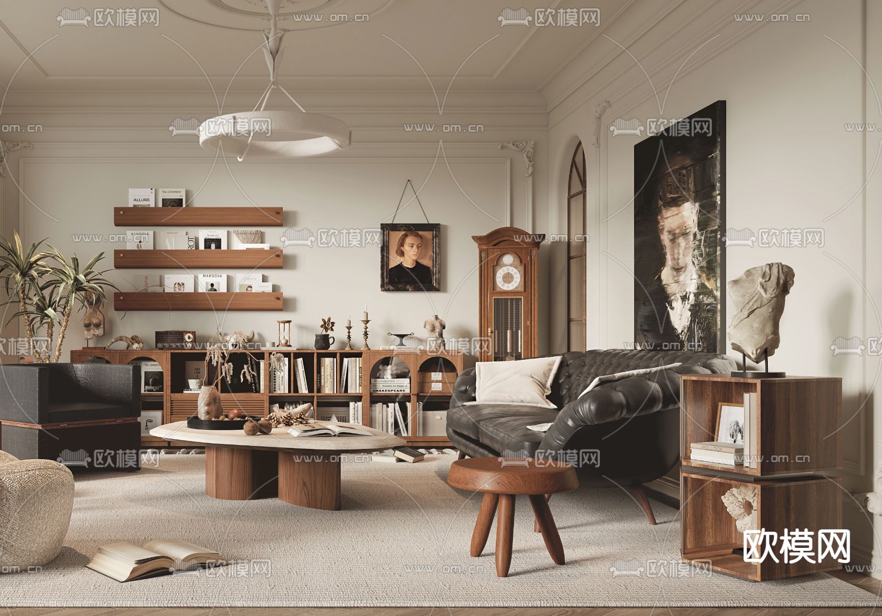 侘寂风客厅3d模型下载（渲染图4）