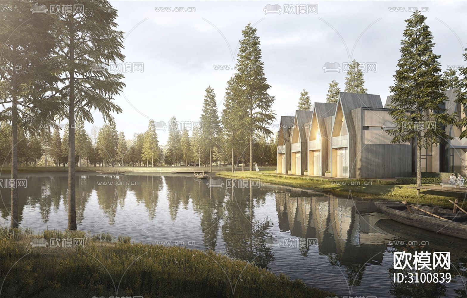 民宿酒店建筑CAD施工图下载（渲染图7）