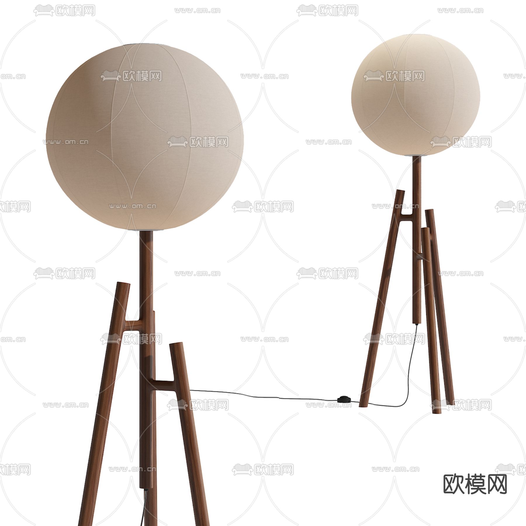 中古风落地灯3d模型下载