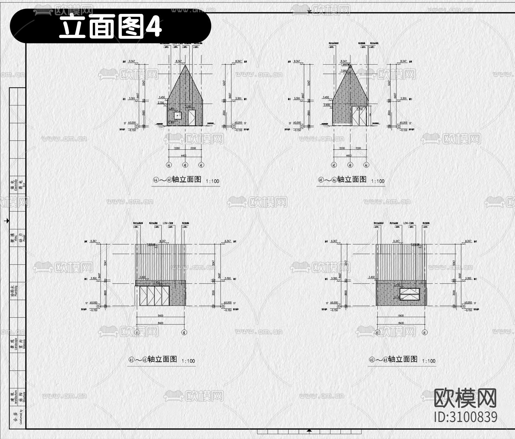 民宿酒店建筑CAD施工图下载（渲染图8）